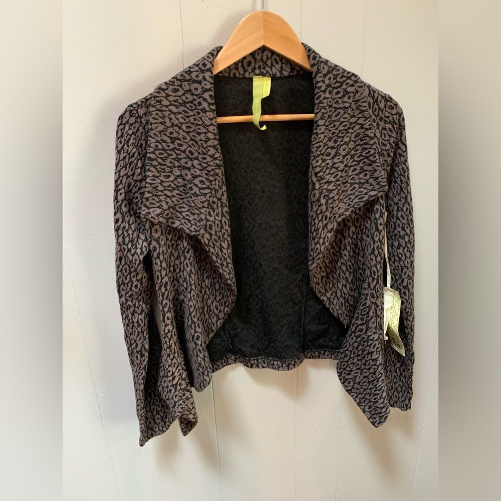 Green Dragon Leopard Print Cardigan Jacket Sweater Small